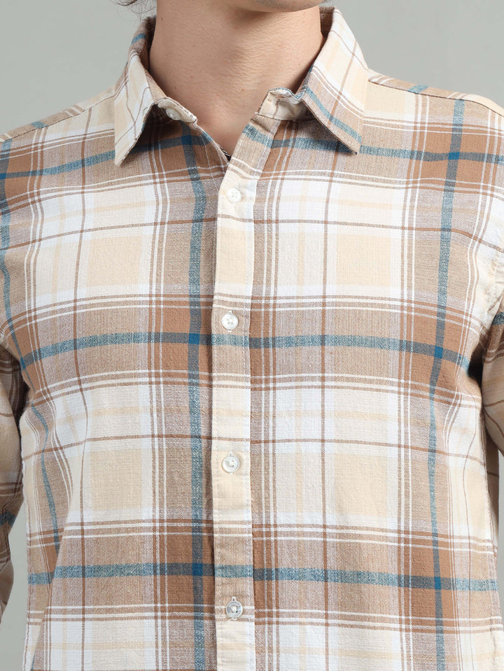 Breezy Brown Checked Shirt Checks Shirt Bushirt   
