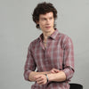 Twill Rose Taupe Checks Shirt Checks Shirt Bushirt   