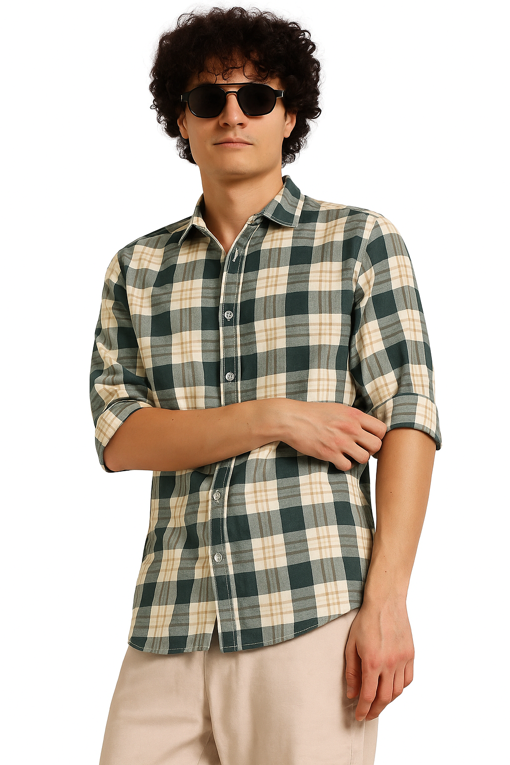Slate Grey Regular Fit Check Shirt Checks Shirt Bushirt