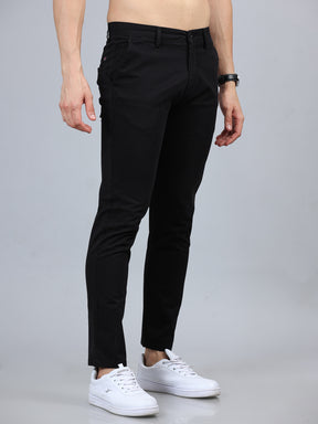 Fringe Black Solid Chinos Chinos Bushirt   