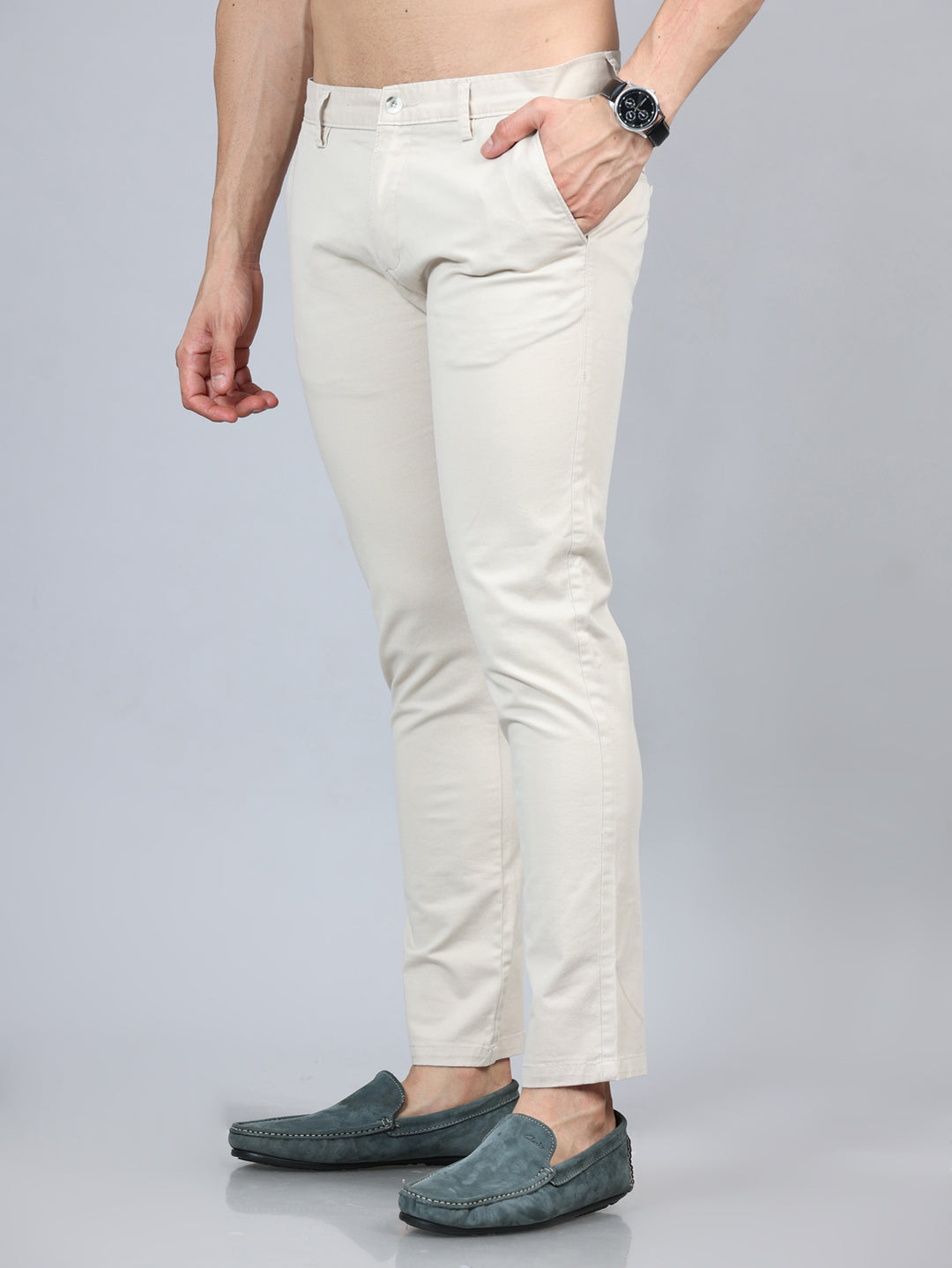 Fringe Cream Solid Chinos Chinos Bushirt   