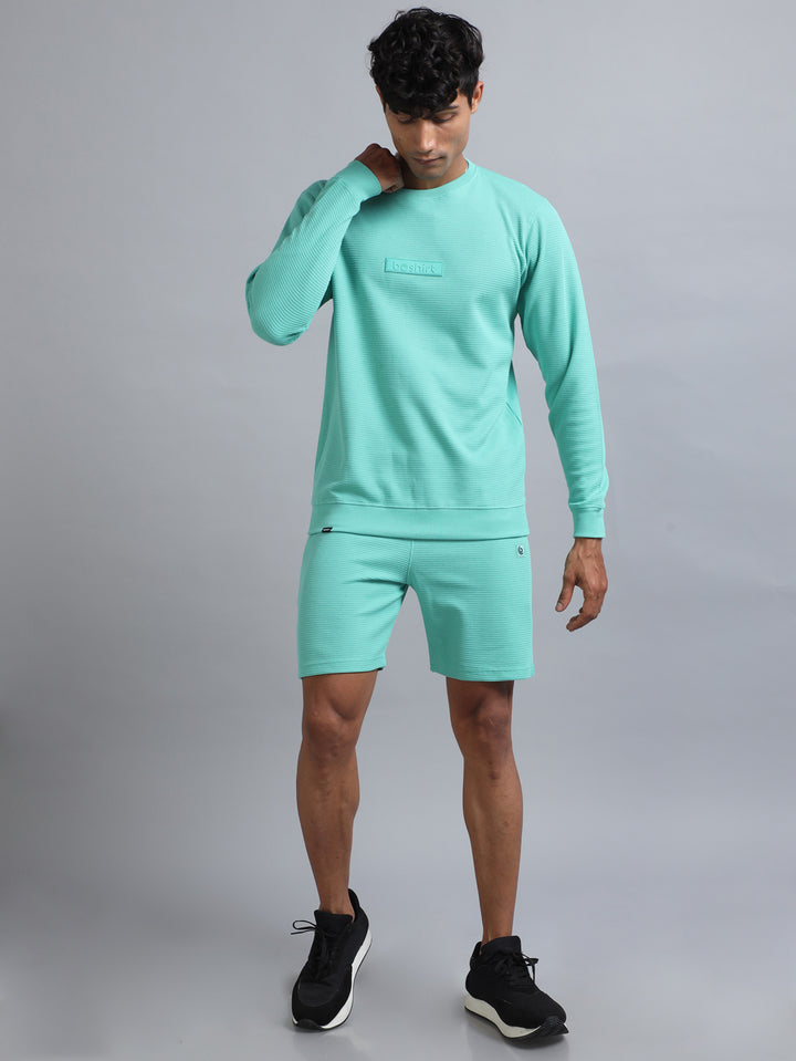 Aqua Green Waffle Co-Ords Co-Ords Bushirt   