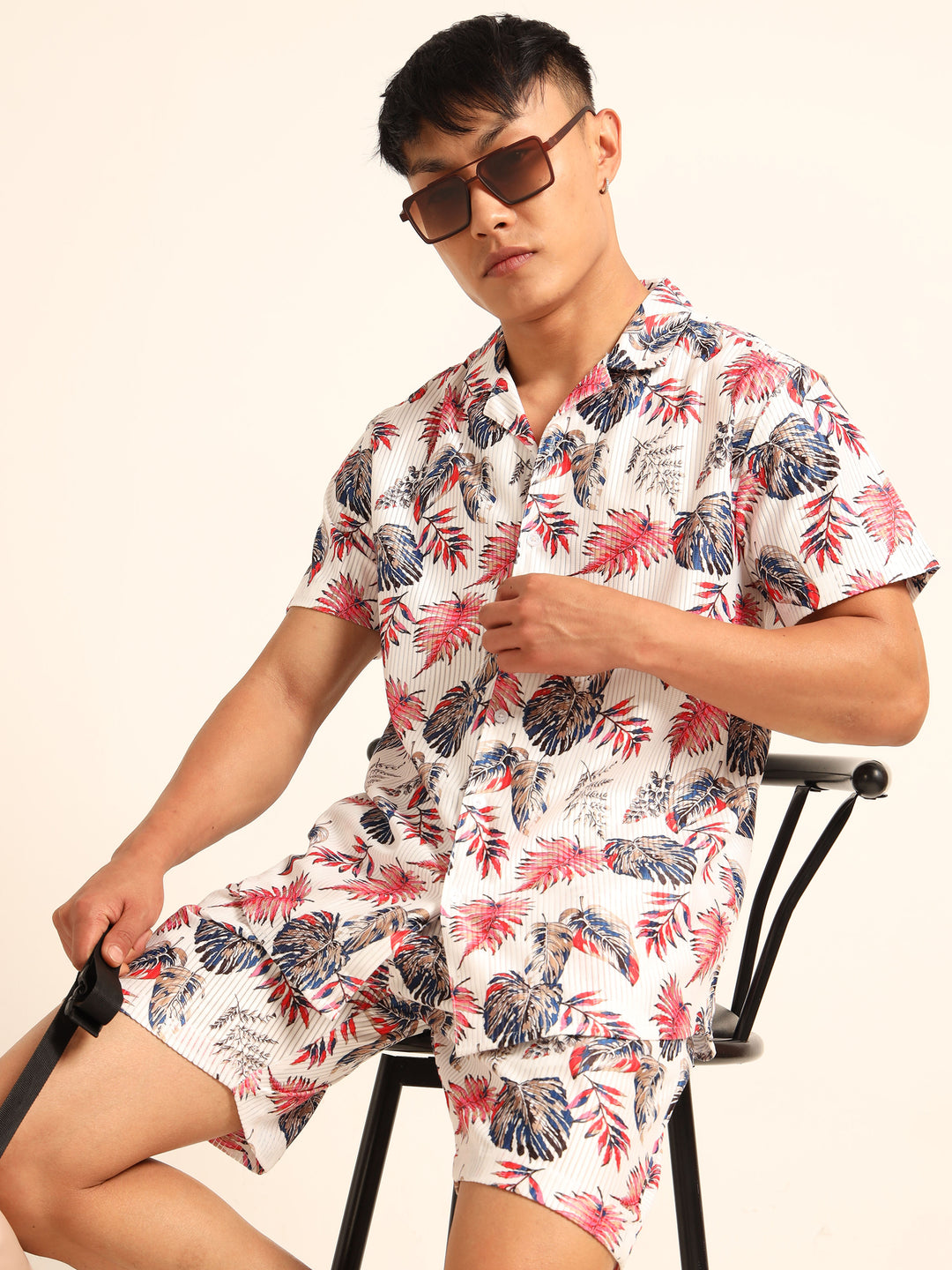 White printed Co-Ords Regular Size Co-Ords Bushirt