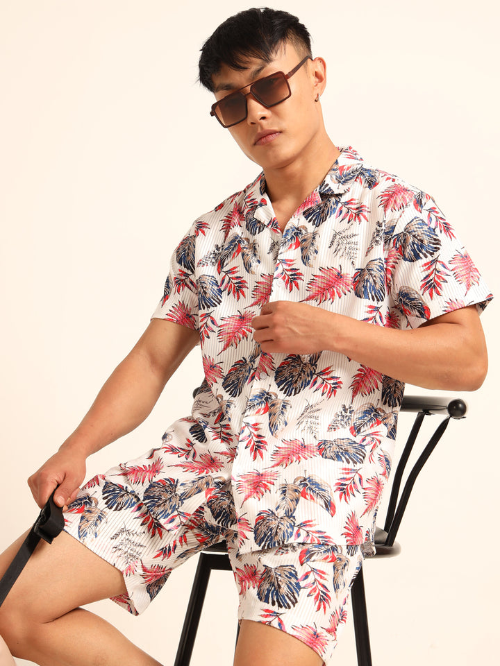 White printed Co-Ords Regular Size Co-Ords Bushirt