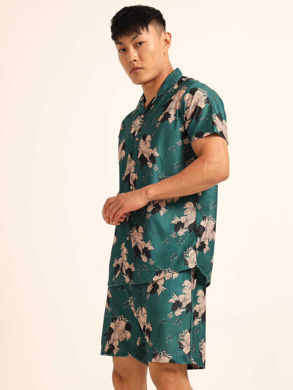 Green Printed Co-Ords Regular Size Co-Ords Bushirt