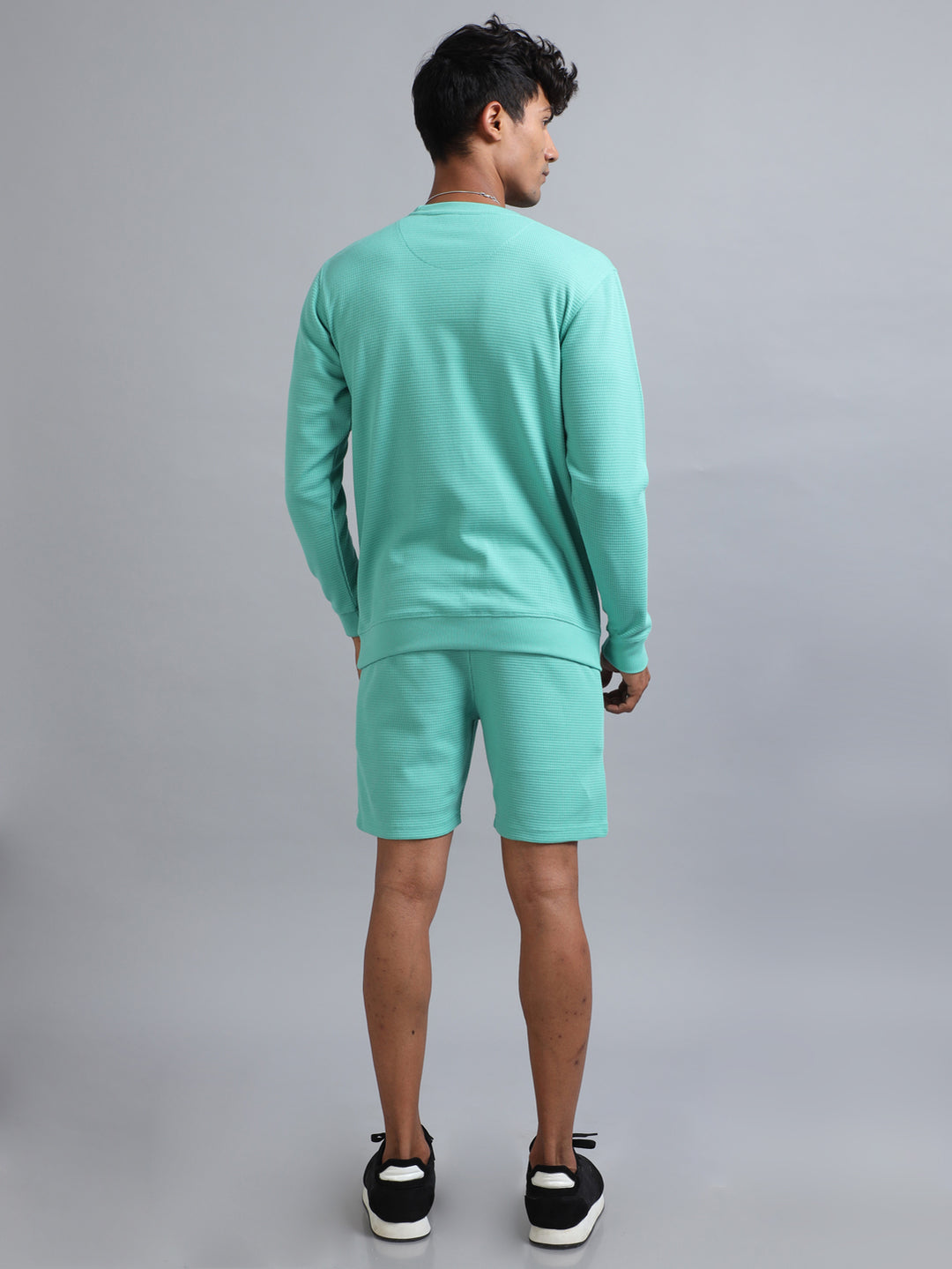 Aqua Green Waffle Co-Ords Co-Ords Bushirt   