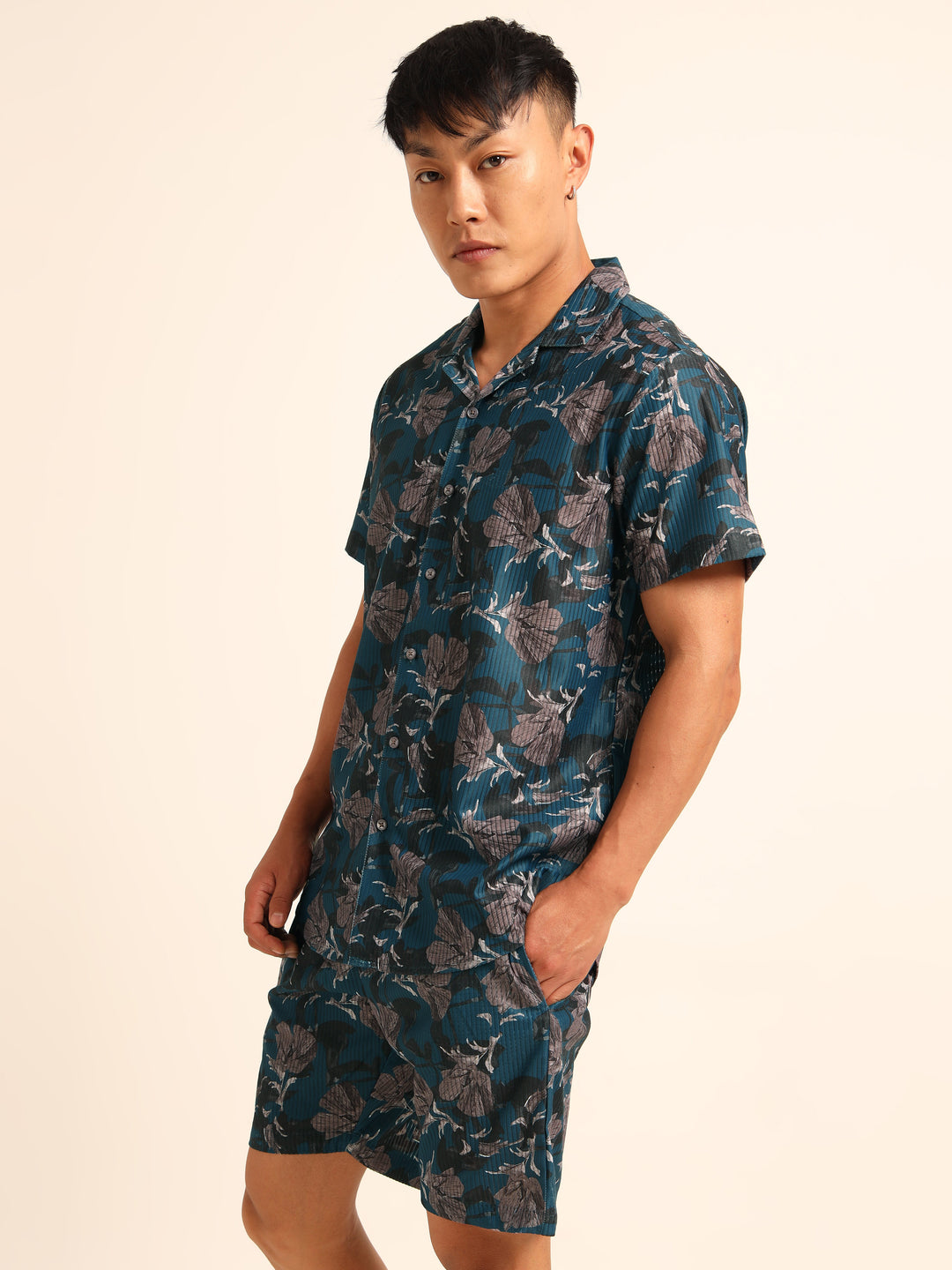 Persian Blue printed Co-Ords Regular Size Co-Ords Bushirt