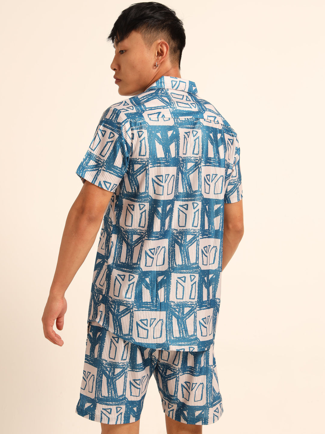Blue printed Co-Ords Regular Size Co-Ords Bushirt