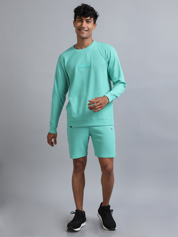 Aqua Green Waffle Co-Ords Co-Ords Bushirt   