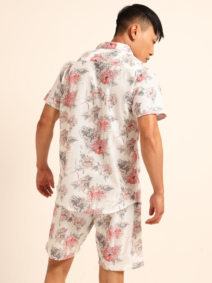 White printed Co-Ords Regular Size Co-Ords Bushirt