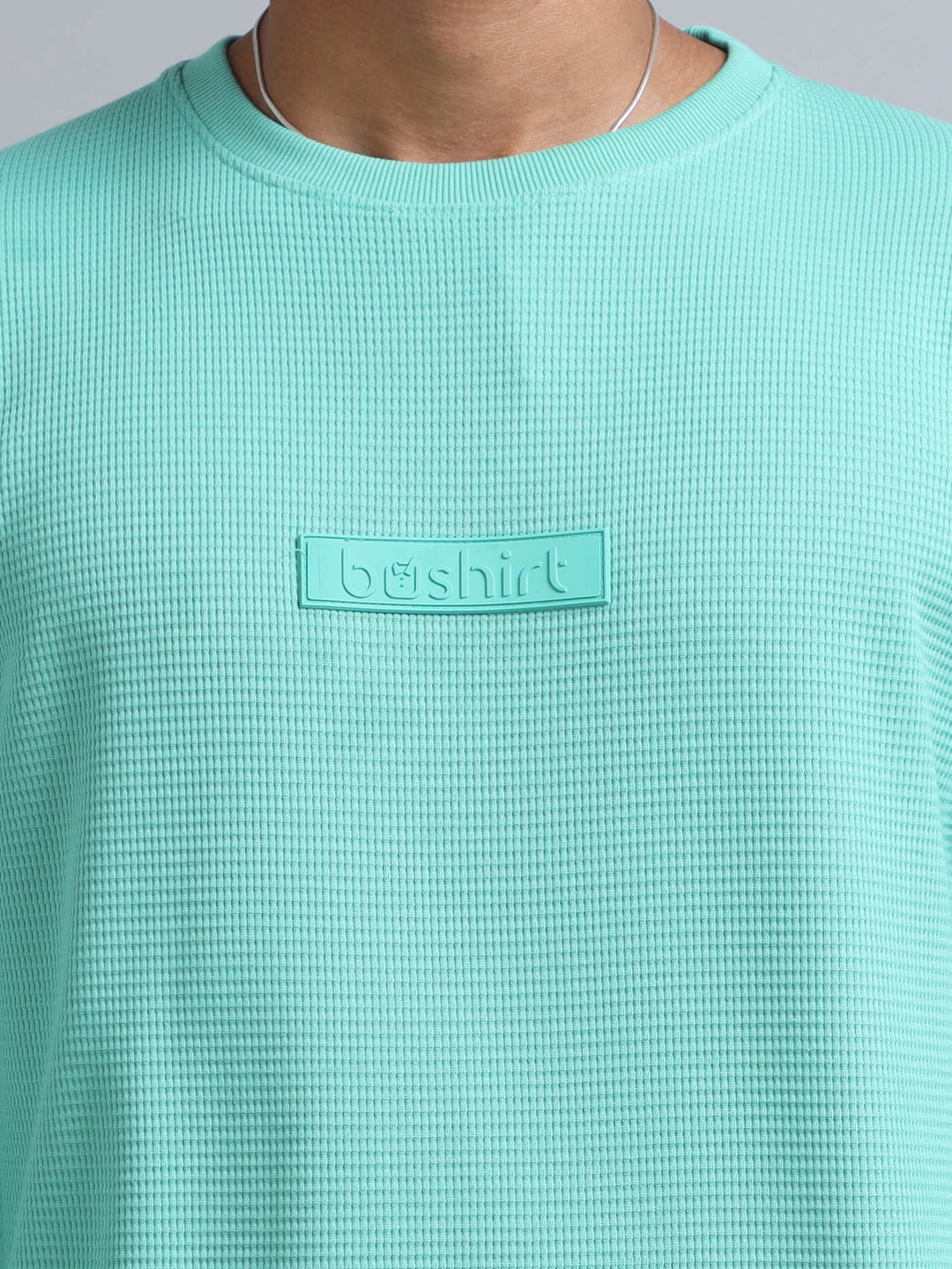 Aqua Green Waffle Co-Ords Co-Ords Bushirt   