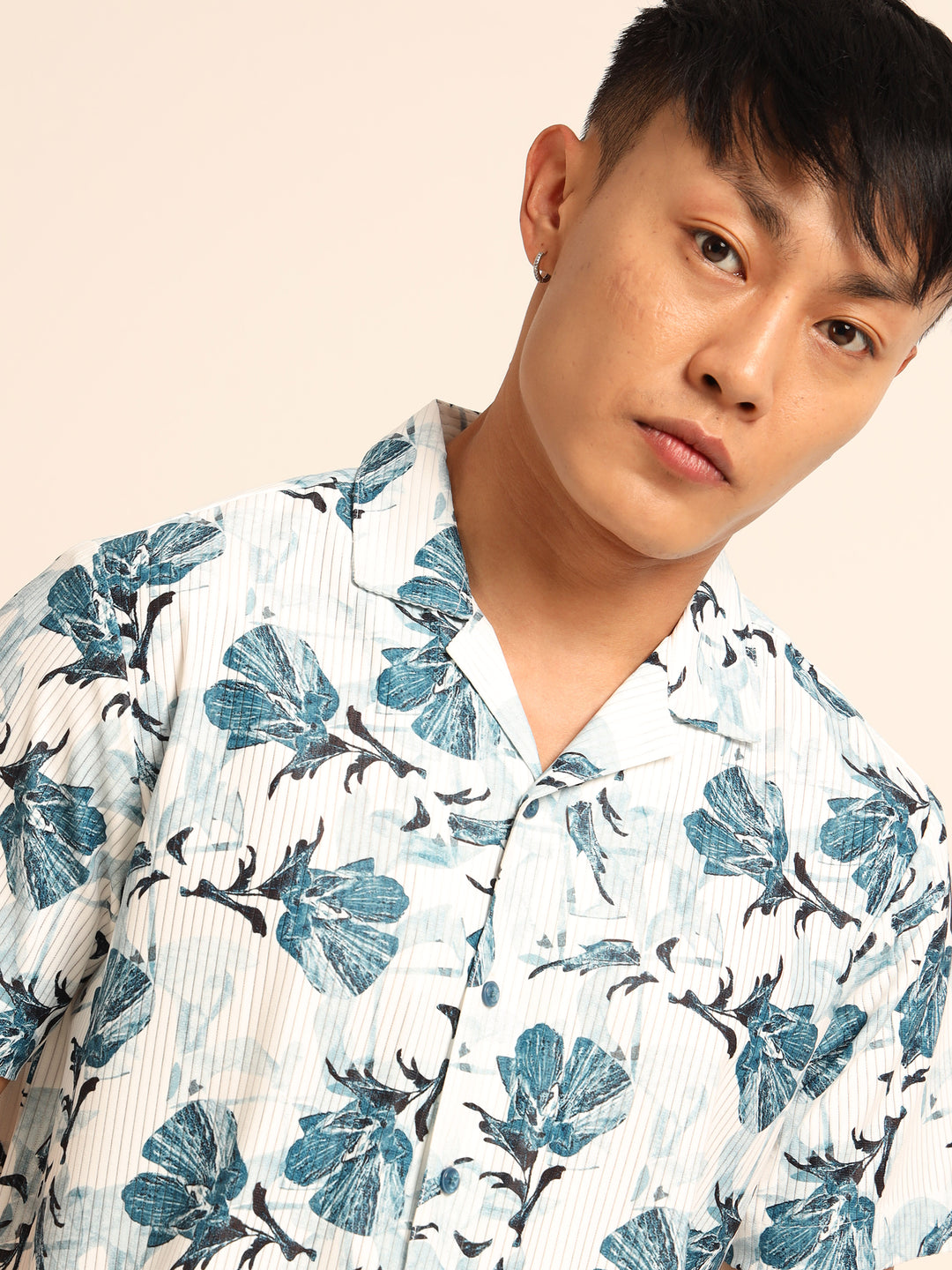 White Printed Co-Ords Regular Size Co-Ords Bushirt