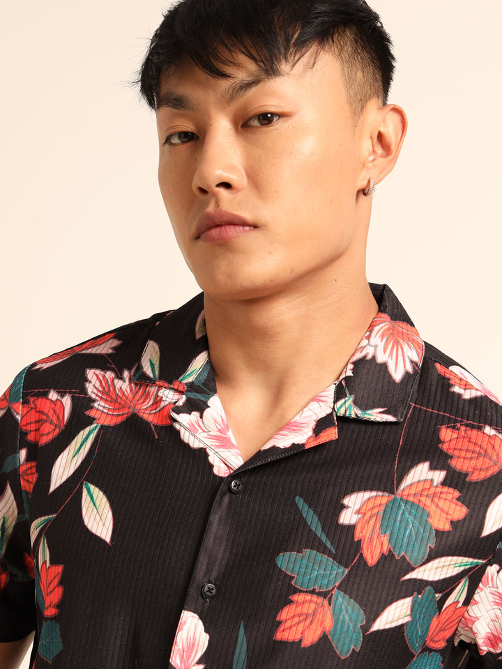 Black printed Co-Ords Regular Size Co-Ords Bushirt