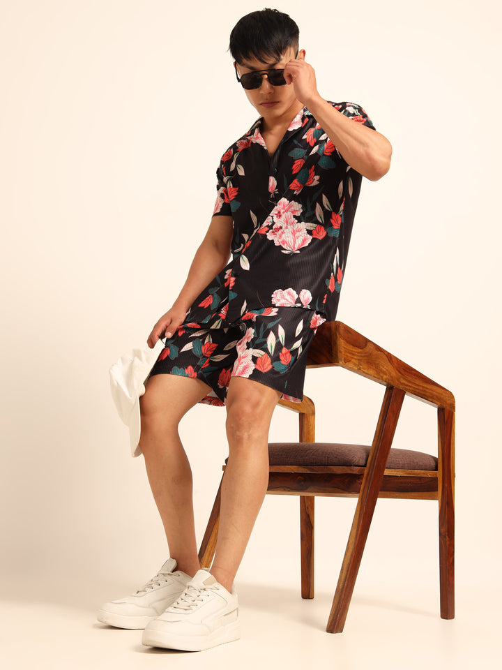 Black printed Co-Ords Regular Size Co-Ords Bushirt