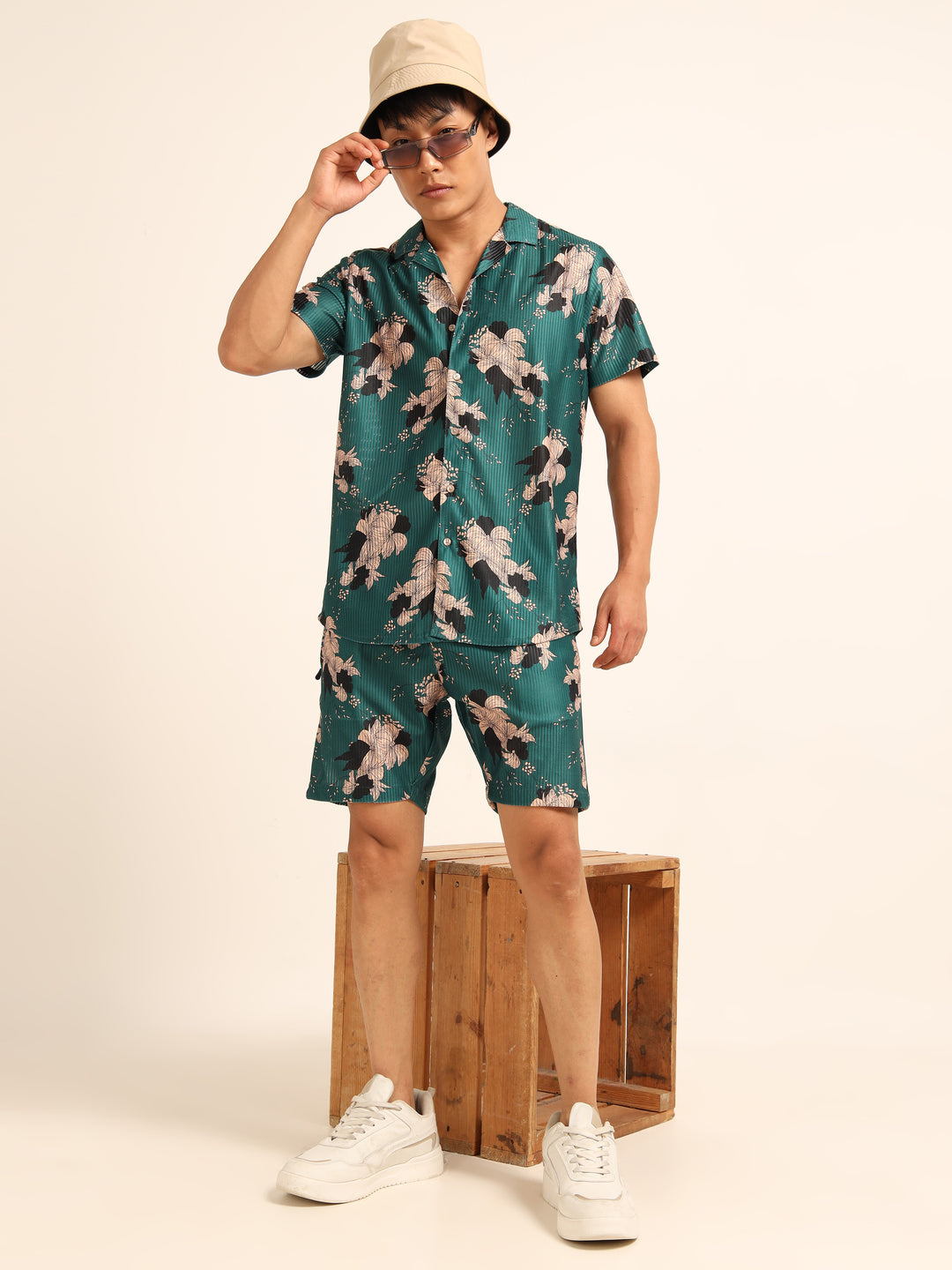 Green Printed Co-Ords Regular Size Co-Ords Bushirt