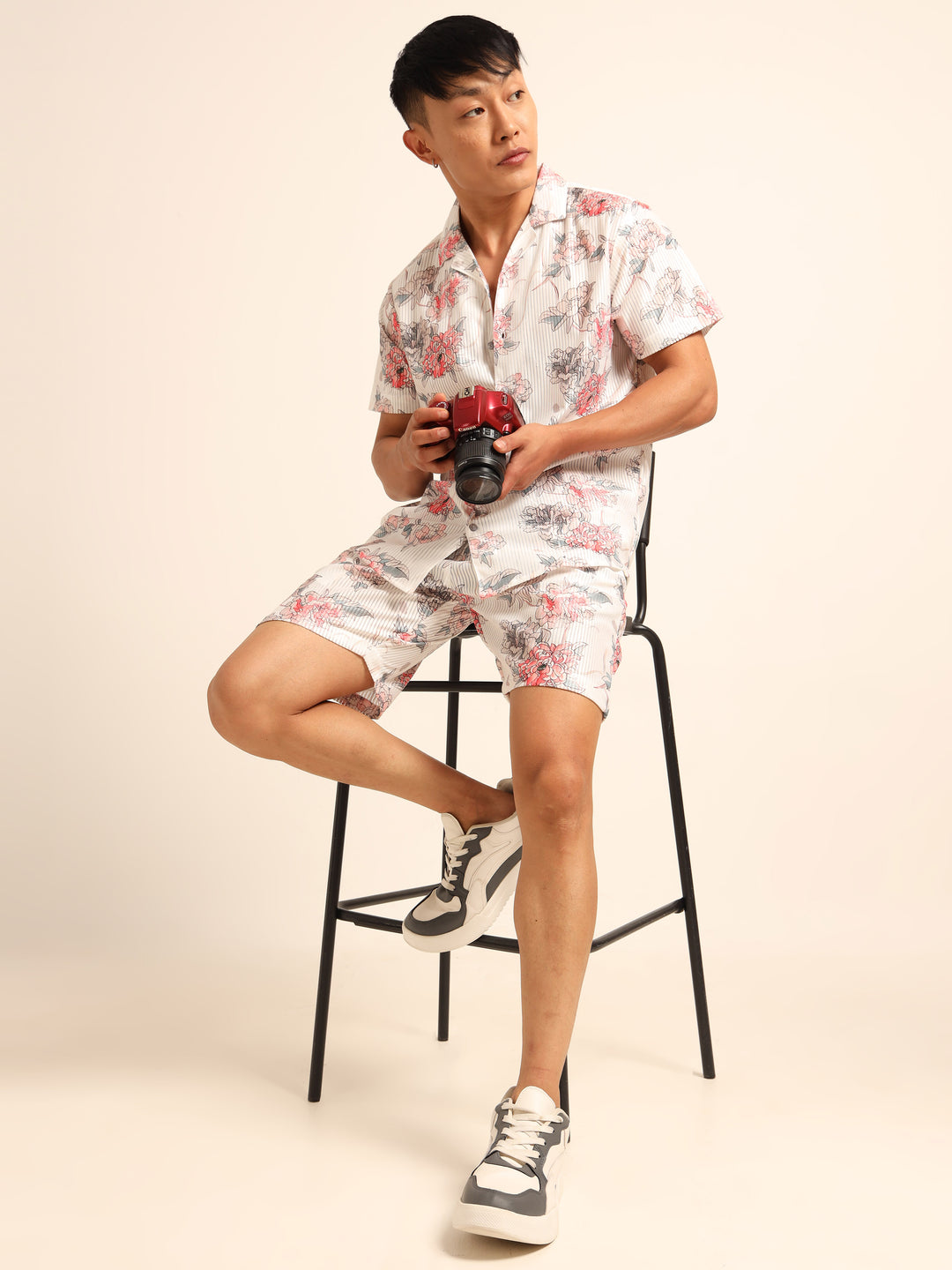 White printed Co-Ords Regular Size Co-Ords Bushirt