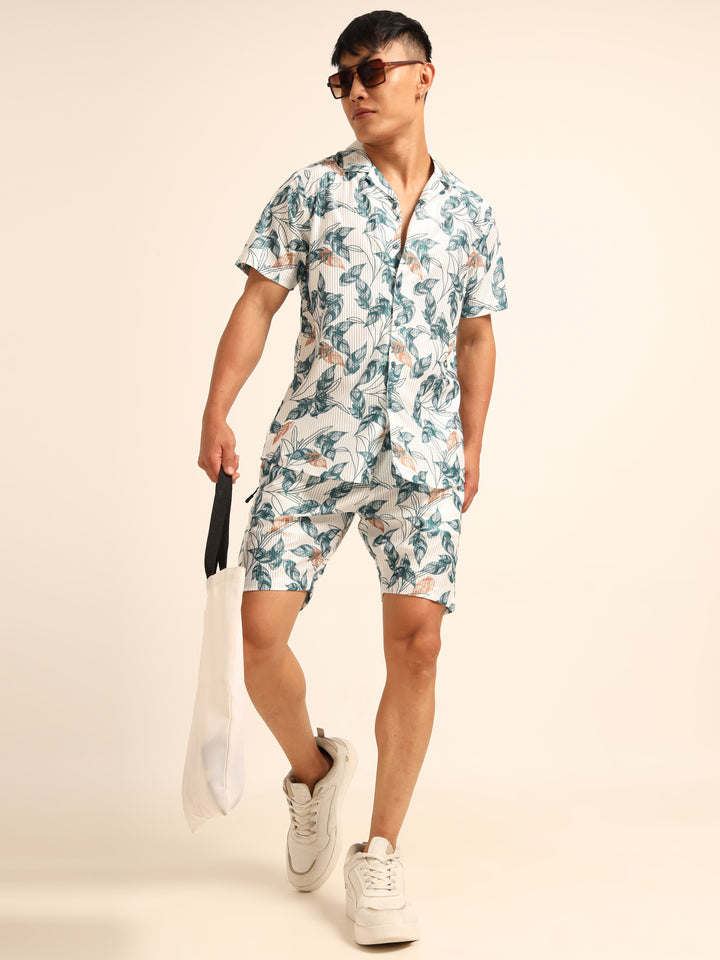 White printed Co-Ords Regular Size Co-Ords Bushirt