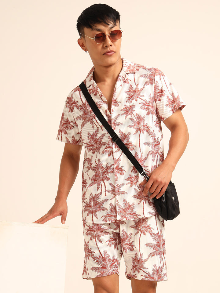 White printed Co-Ords Regular Size Co-Ords Bushirt