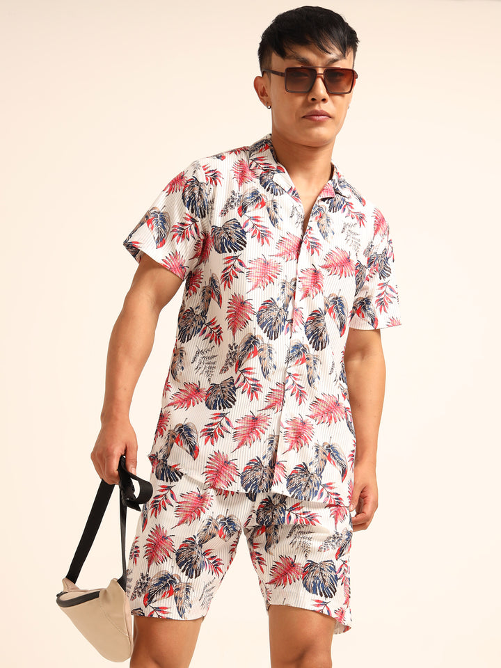 White printed Co-Ords Regular Size Co-Ords Bushirt