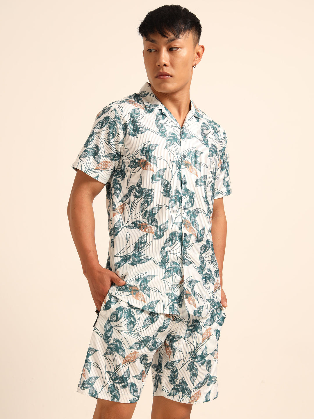 White printed Co-Ords Regular Size Co-Ords Bushirt