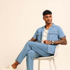 Light Blue Oversize Denim Co-Ords Oversize Co-ords Bushirt