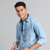 Slate Blue Denim Shirt Denim Shirts Bushirt   