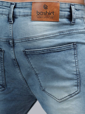 Dusty Blue Solid Slim Fit Jeans Jeans Bushirt   