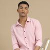 Pastel Pink Solid Harring Bone Shirt Solid Shirt Bushirt   