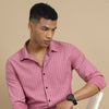 Cameo Pink Harring Bone Shirt Solid Shirt Bushirt   
