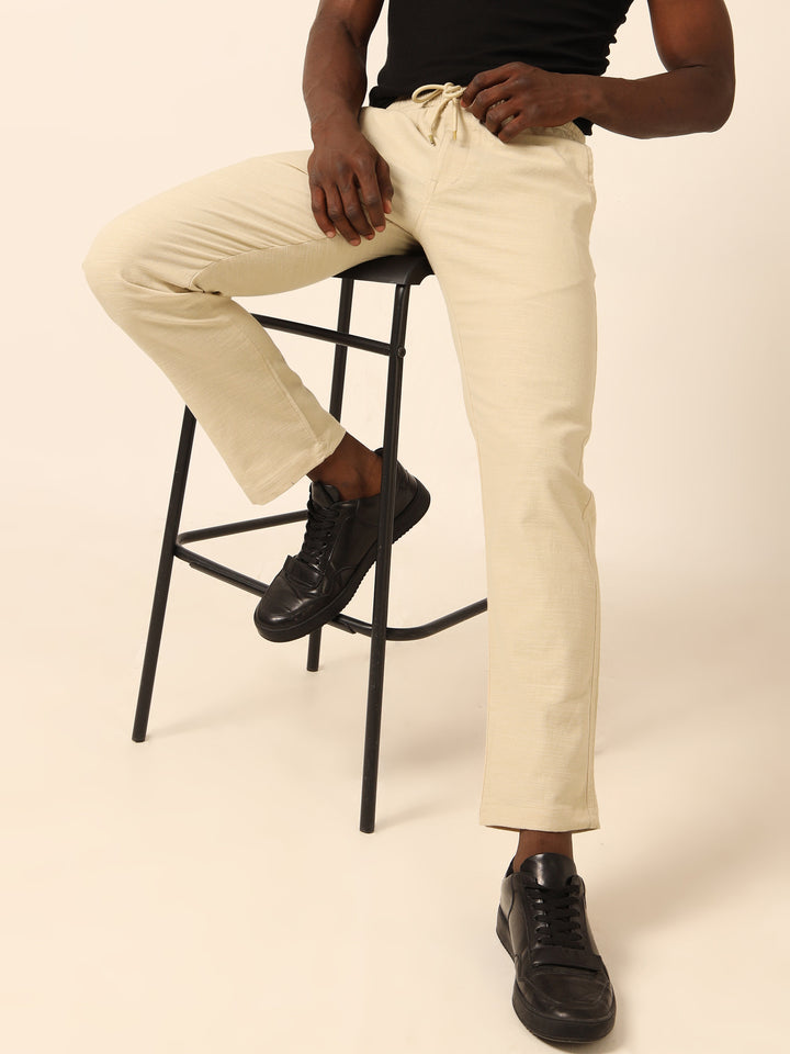 Beige Linen Trouser