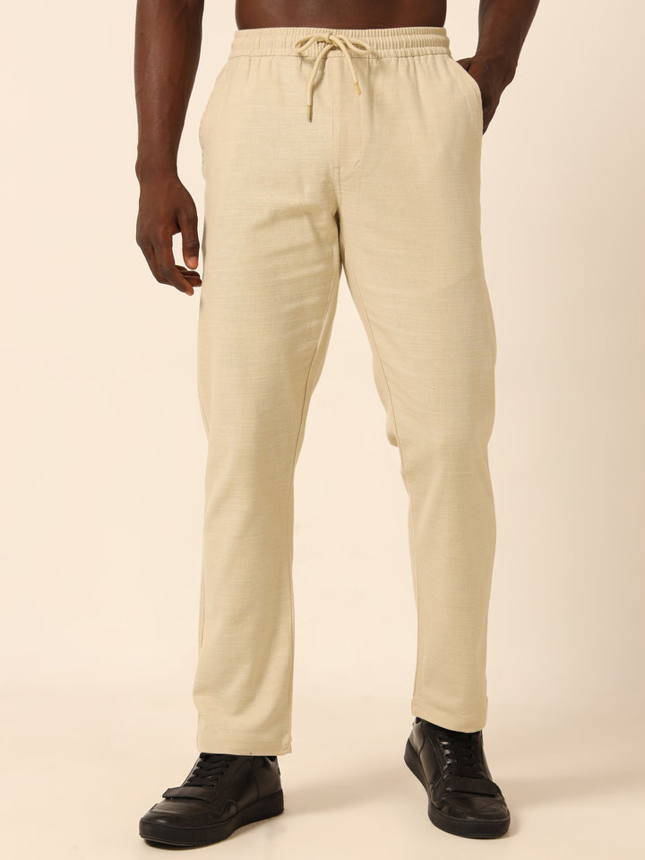 Beige Linen Trouser