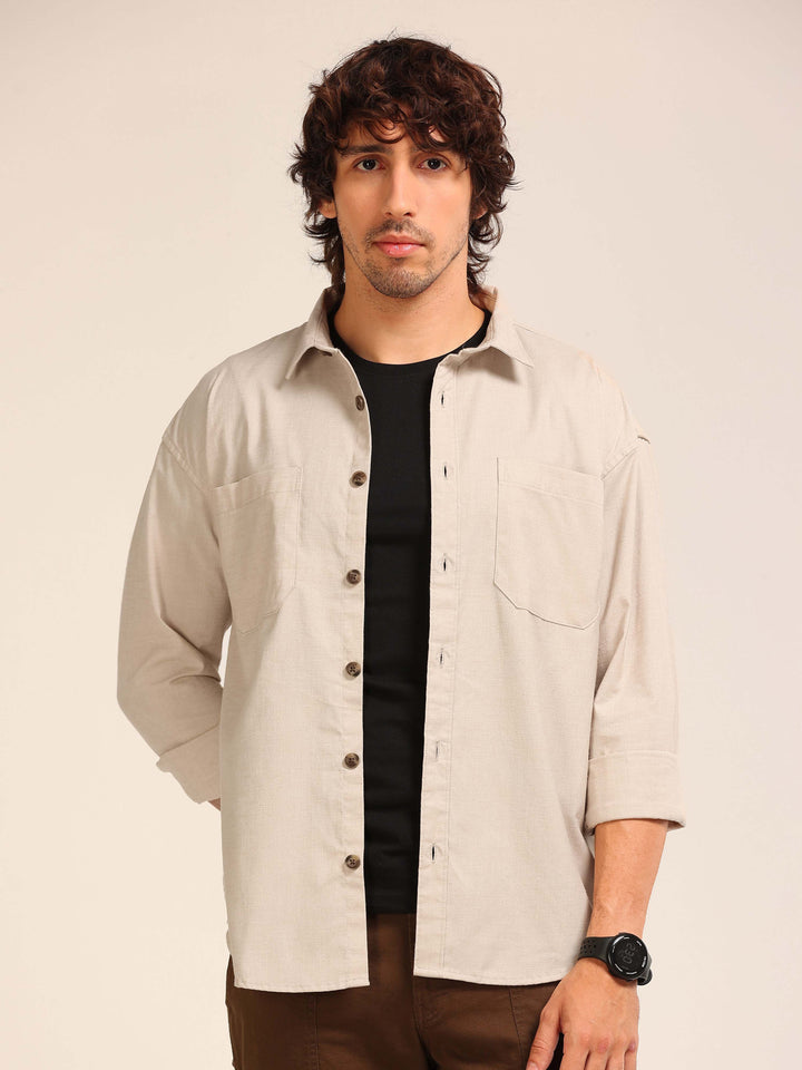 Cream Oversize Lenin Shackets Shackets Bushirt
