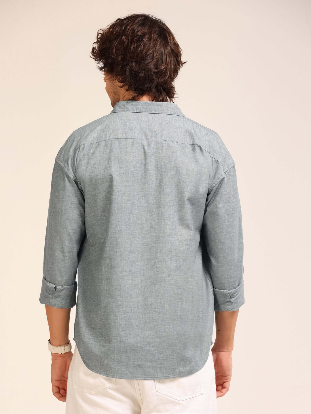 Steel Blue Oversize Lenin Shackets Shackets Bushirt