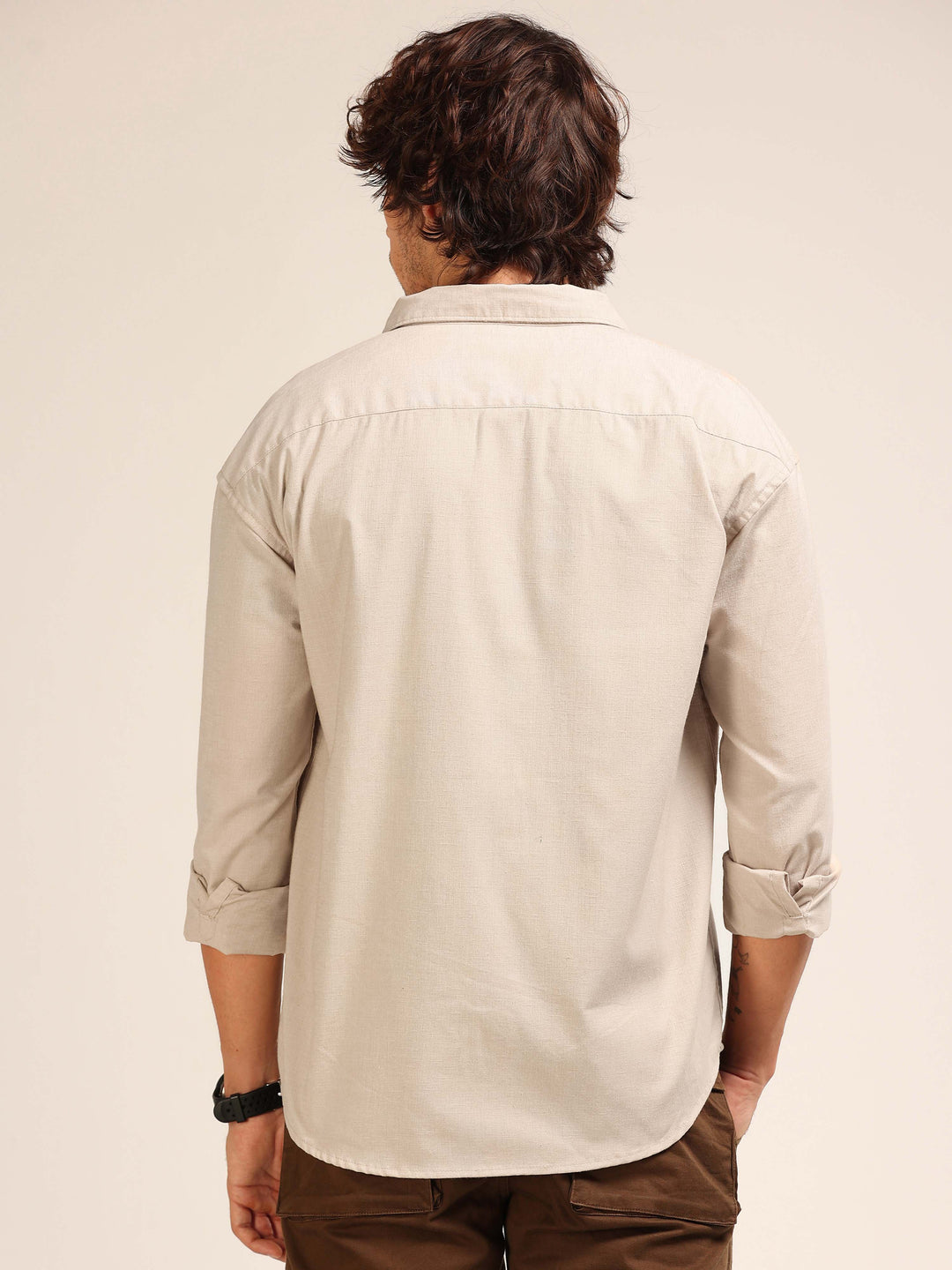 Cream Oversize Lenin Shackets Shackets Bushirt
