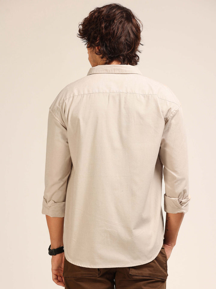 Cream Oversize Lenin Shackets Shackets Bushirt