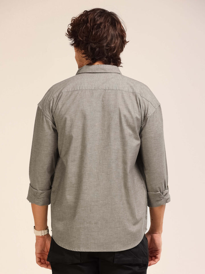 Slate Grey Oversize Lenin Shackets Shackets Bushirt