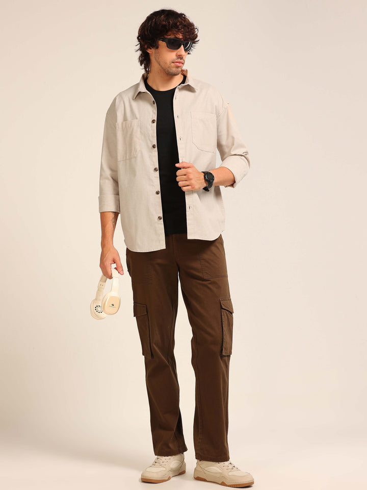 Cream Oversize Lenin Shackets Shackets Bushirt