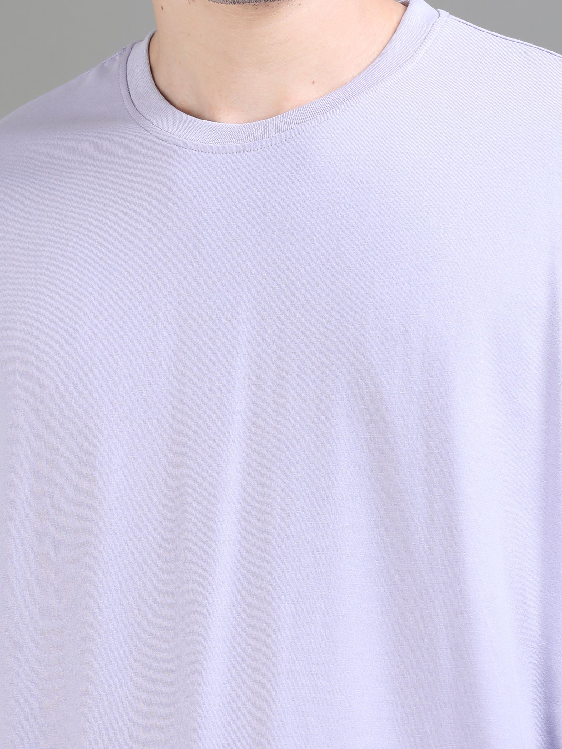 Lilac Oversize Solid T-Shirt Oversize T-Shirt Bushirt   