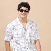 Circle Line White Embroidery Shirt Oversize Shirt Bushirt   