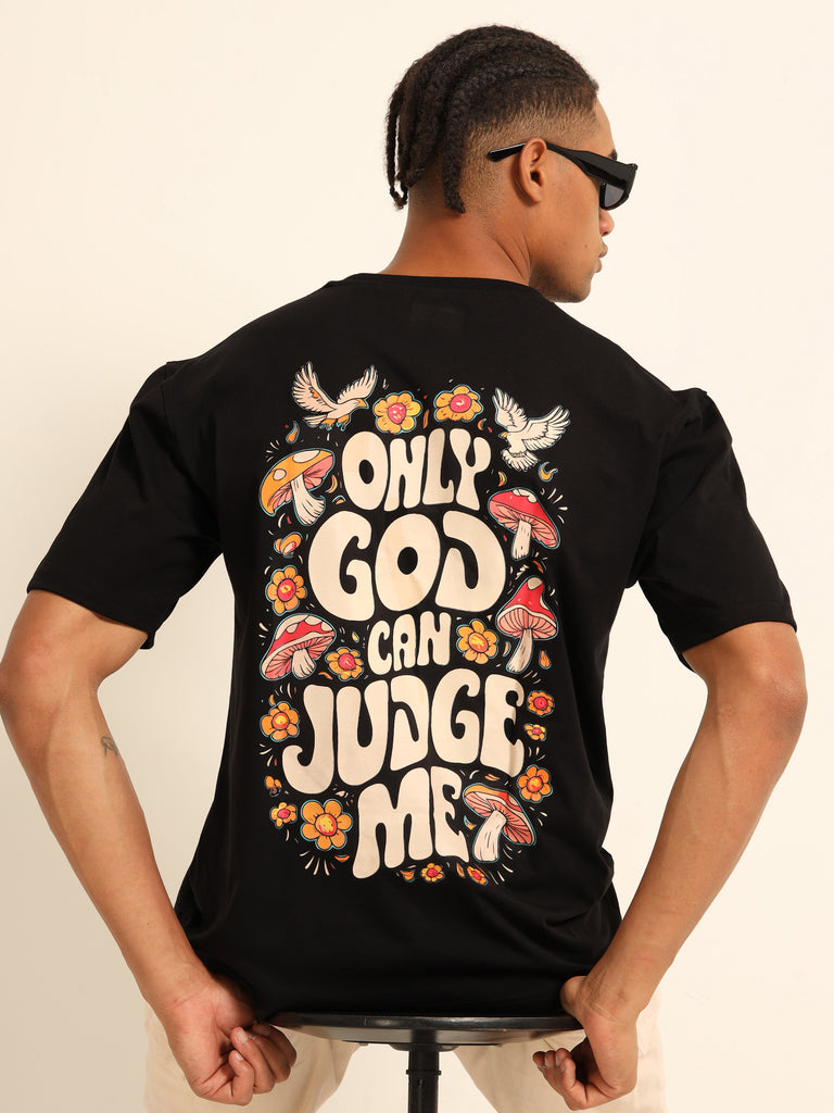 ミュージシャン GOD ONLY KNOWS COLLEGE LOGO T-SHIRT BushirtOversizePrintedT-Shirt-