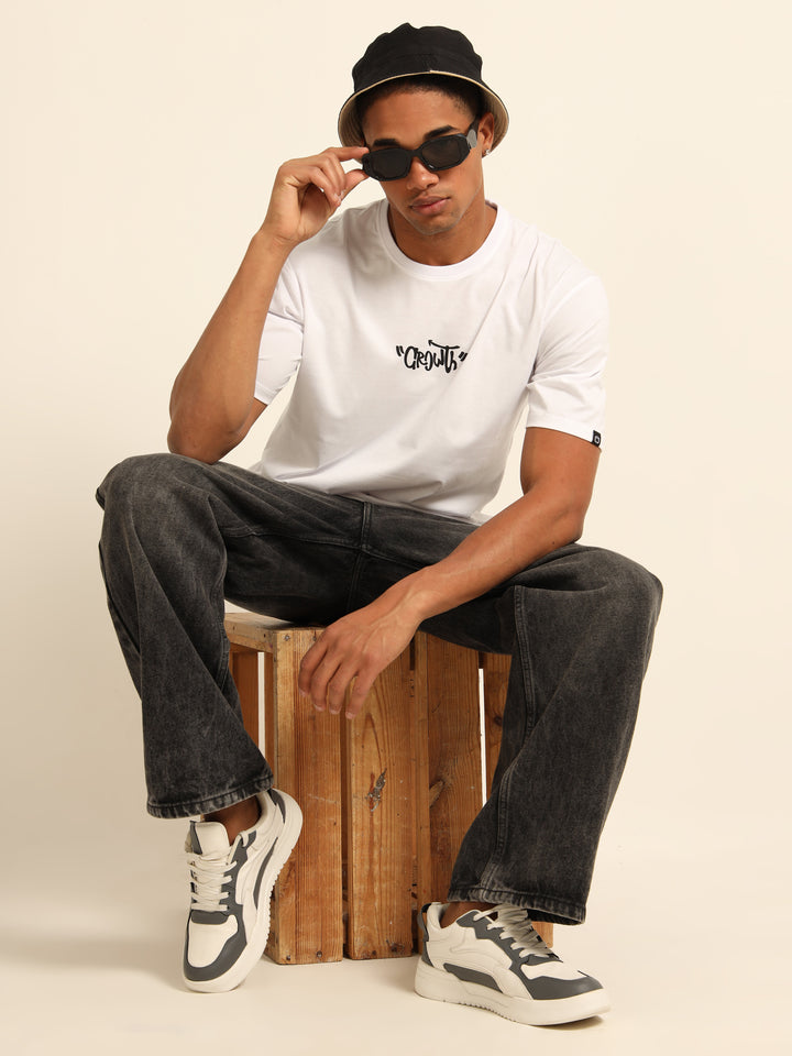 Pain - Growth White Oversize T-Shirt Oversize T-Shirt Bushirt
