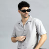 Grey Oversize Solid Shirt Oversize Shirt Bushirt   