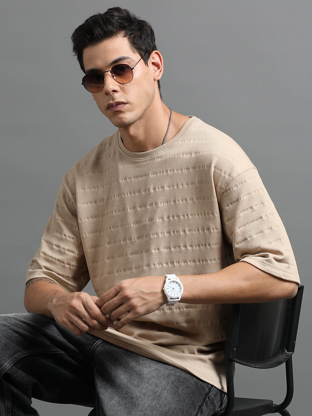 Crush Beige Oversize T-Shirt Oversize T-Shirt Bushirt   