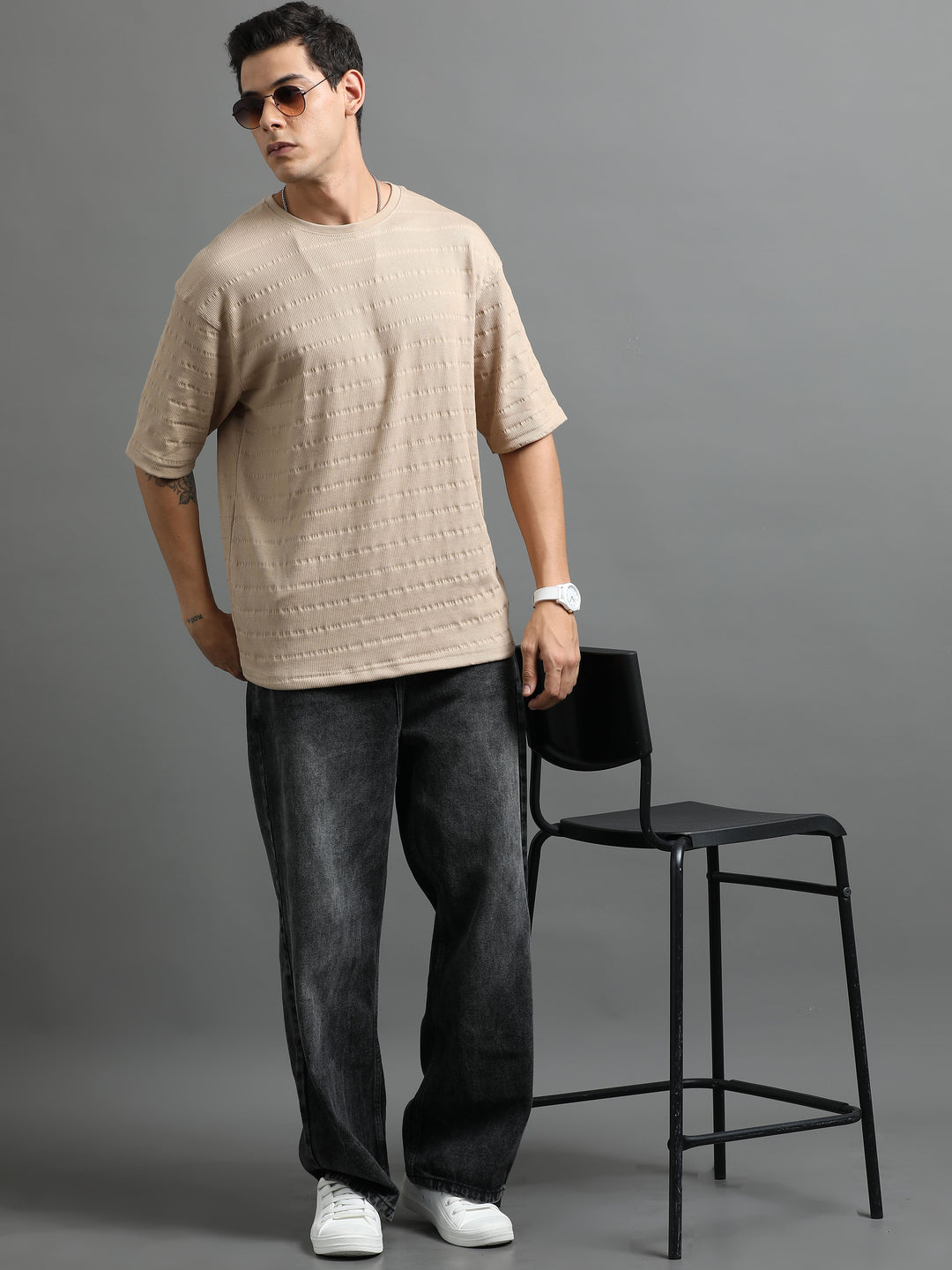 Crush Beige Oversize T-Shirt Oversize T-Shirt Bushirt   