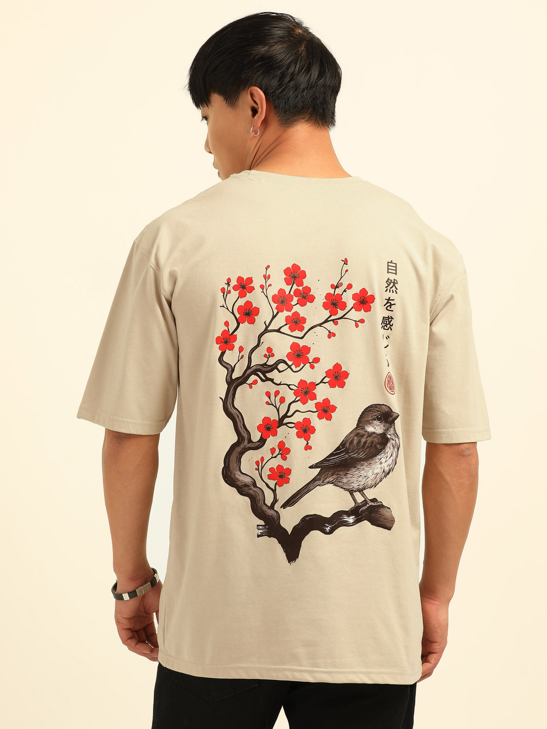 Zen Bird Blossom Oversize T-Shirt