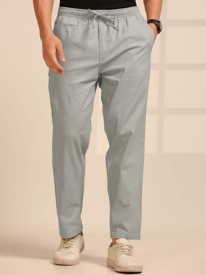 Pastel Grey Linen Relaxed Fit Trouser Linen Trouser Bushirt