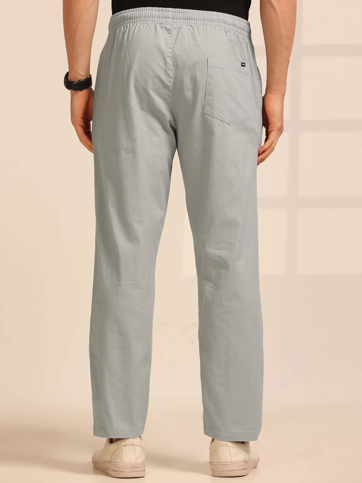 Pastel Grey Linen Relaxed Fit Trouser Linen Trouser Bushirt