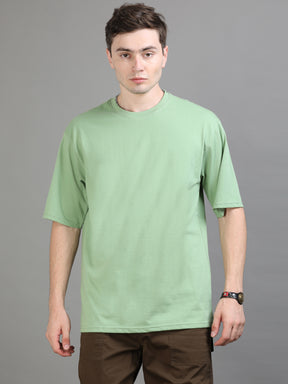 Pickle Green Oversize Solid T-Shirt Oversize T-Shirt Bushirt   