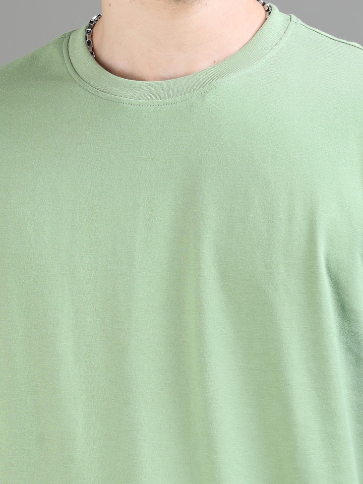 Pickle Green Oversize Solid T-Shirt Oversize T-Shirt Bushirt   