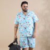 Delicosa Light Blue Plus Size Co-Ords Plus Size Co-Ords Bushirt